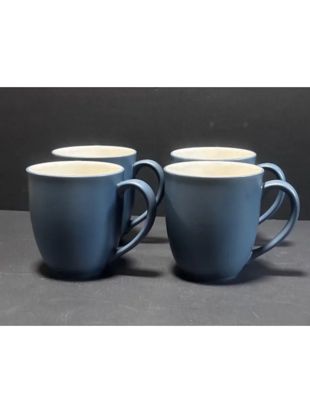 Noritake Colorwave Blue 8484 Stoneware Coffee Mugs Set Of 4 Vintage 04